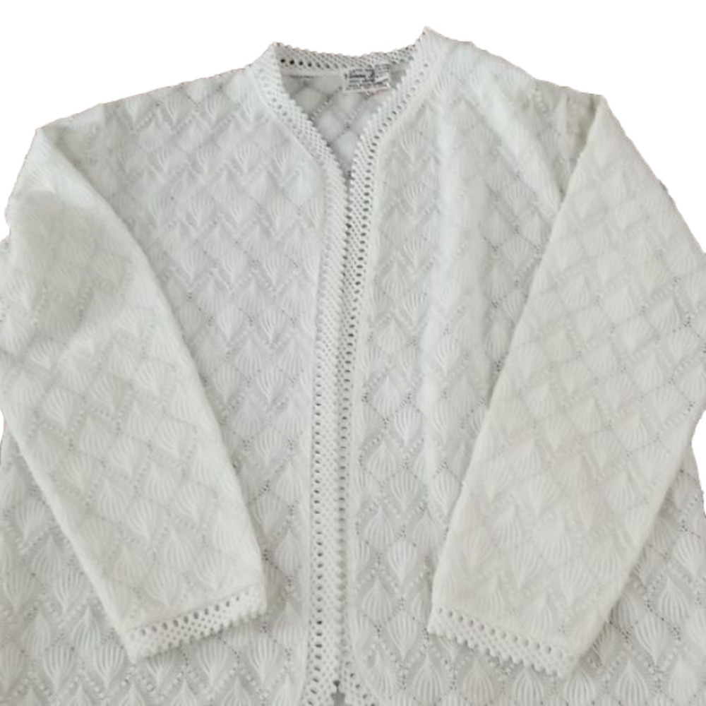 𝅺- Women’s Granny Core Vienna Lace white open cardigan sweater, size small